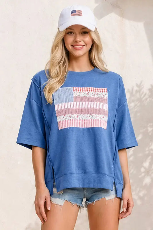Patriotic Americana Flag Top