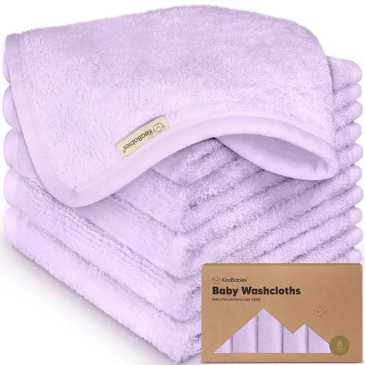 6-Pack Baby Wash Cloths - Lilac