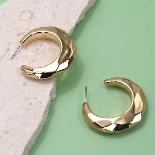 Gold Chunky Bubble Hoop