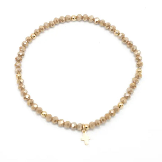 Luxe Cross Bracelet in Champagne