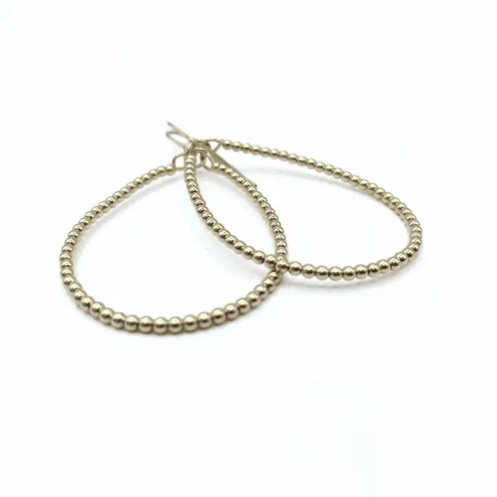 Gold-filled Simple Beaded Teardrop Aster Dangles- Waterproof