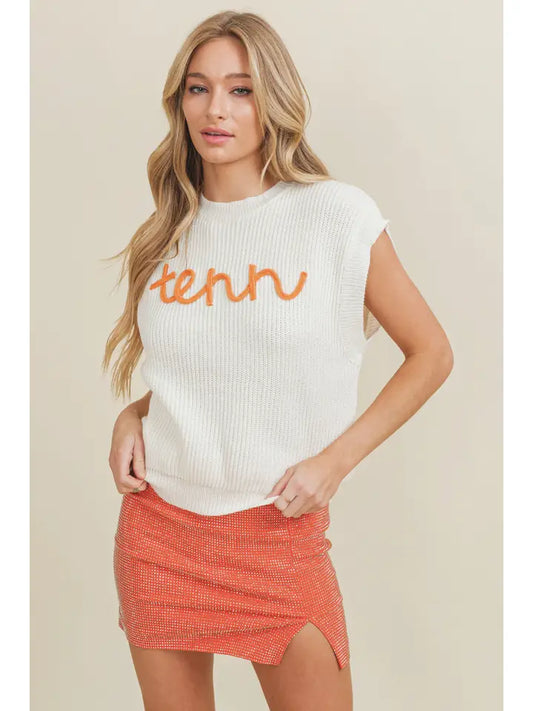 Tennessee Embroidered Sleeveless Sweater