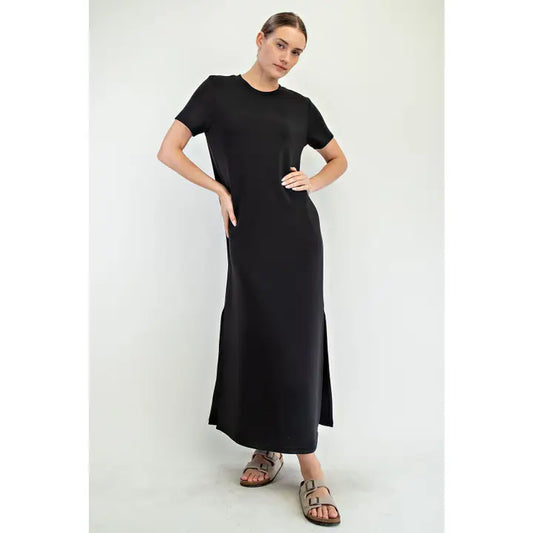 Black Scuba Maxi Dress