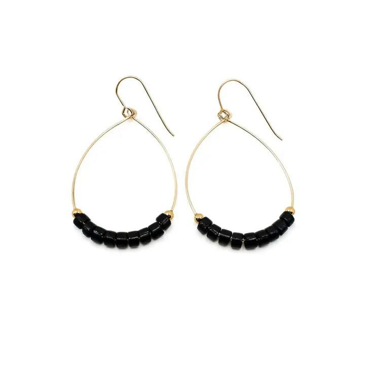 Heishi Aster Earring in Black