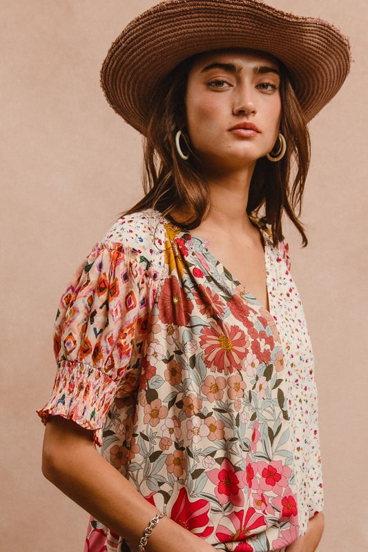 Rose Mix Printed Top