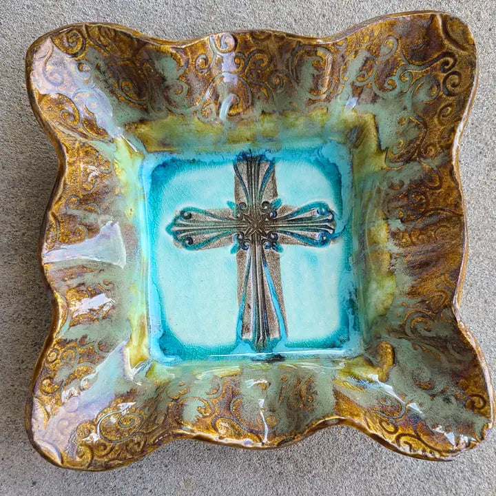 Condiment Bowl (Turquoise Cross)