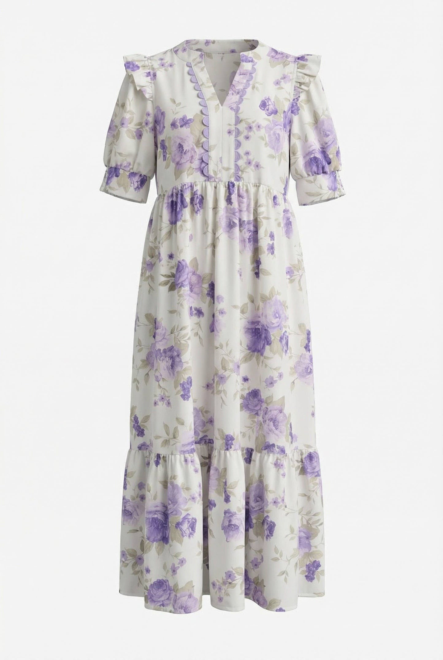 Lavender Floral Midi Dress