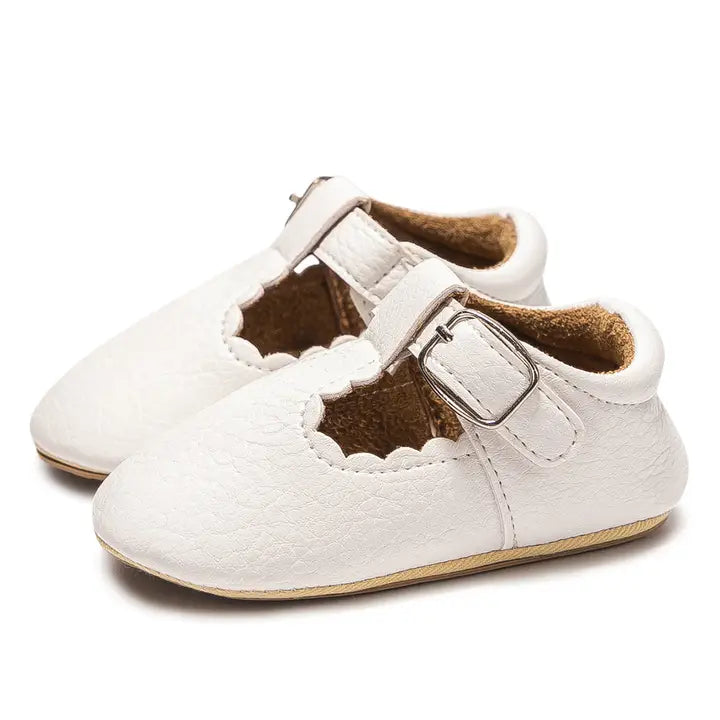 Baby Girl's Scalloped White Shoes