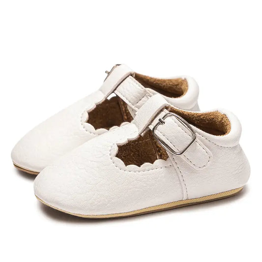 Baby Girl's Scalloped White Shoes