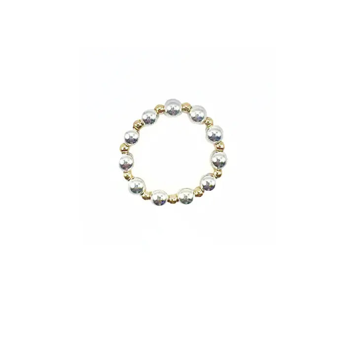 Sterling Silver 4mm and Gold-filled 2mm Stretch Ring