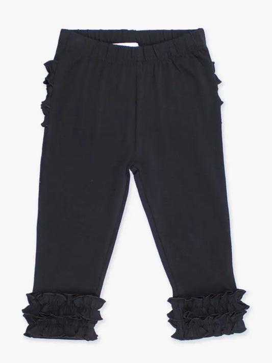 Toddler Girls Black Classic Ruffle Leggings