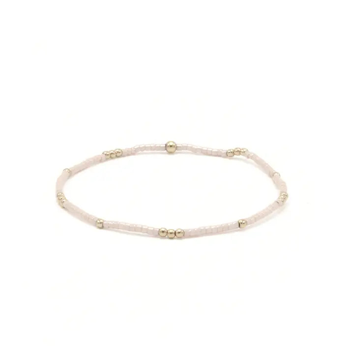 2mm Newport Palest Pink+ Gold Filled Bracelet