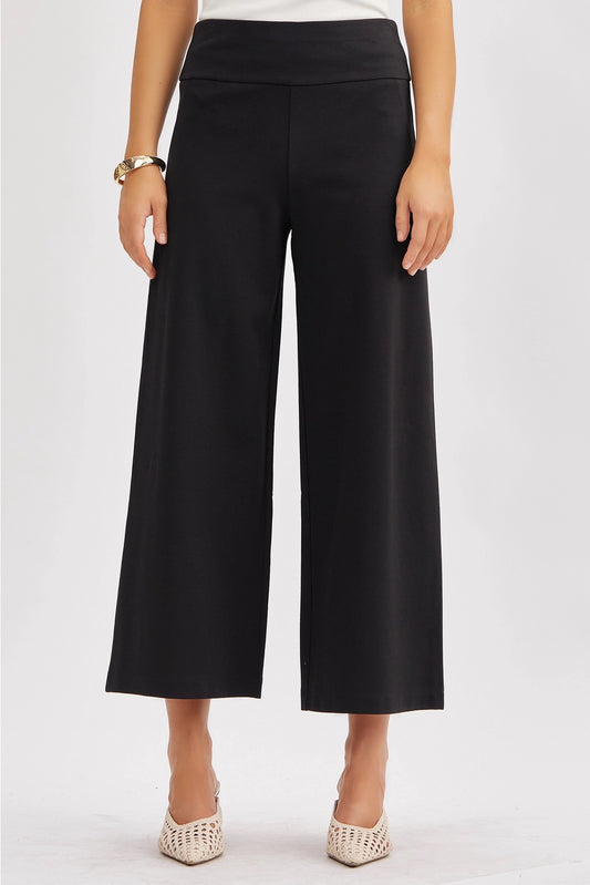 Black Wide Cropped Pants