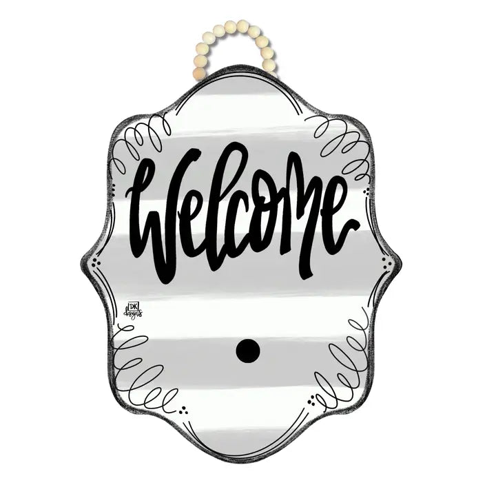 Stripe Bloom "Welcome" Hanger