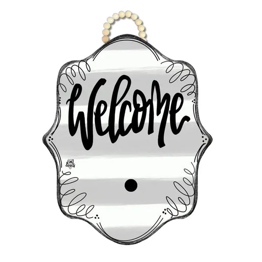 Stripe Bloom "Welcome" Hanger