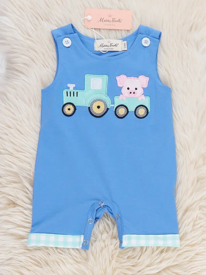 Tractor Tots Embroidered Bubble Romper