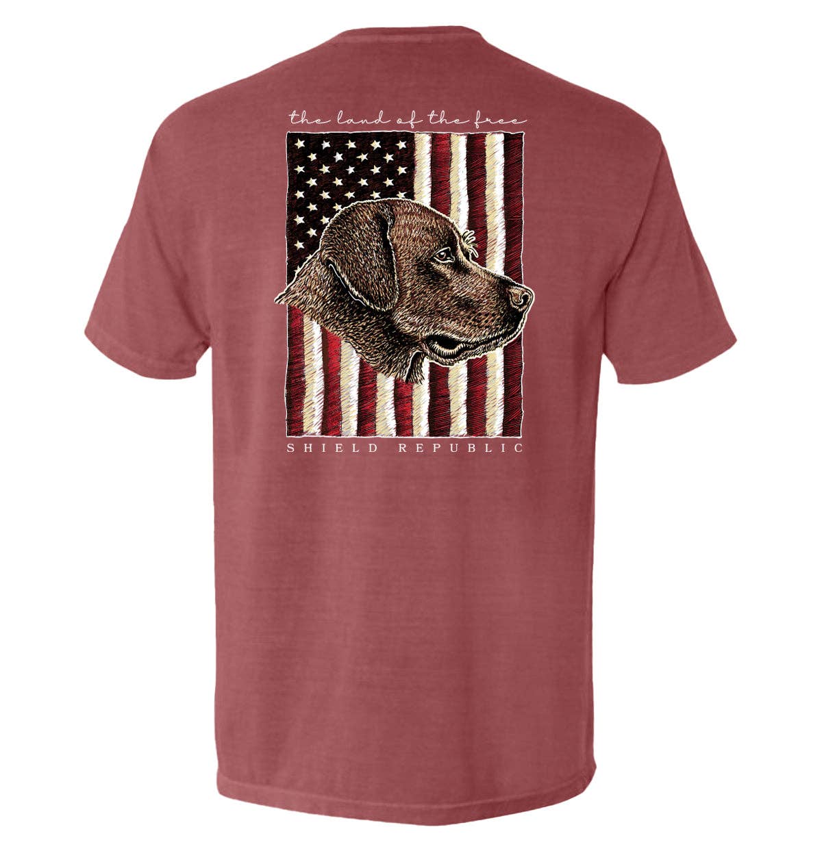 The Land of The Free Chocolate Lab Tee