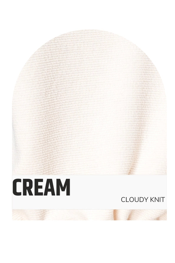 Long Sleeve Cream Cloudy Knit Top