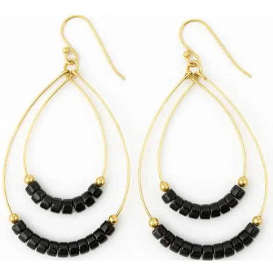 Heishi Ella Cate Earring in Black