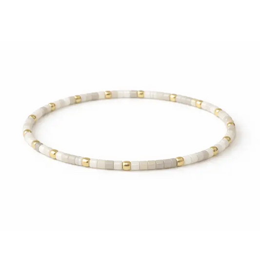 Endless Summer 14k Gold Filled & Whites Beaded Bracelet