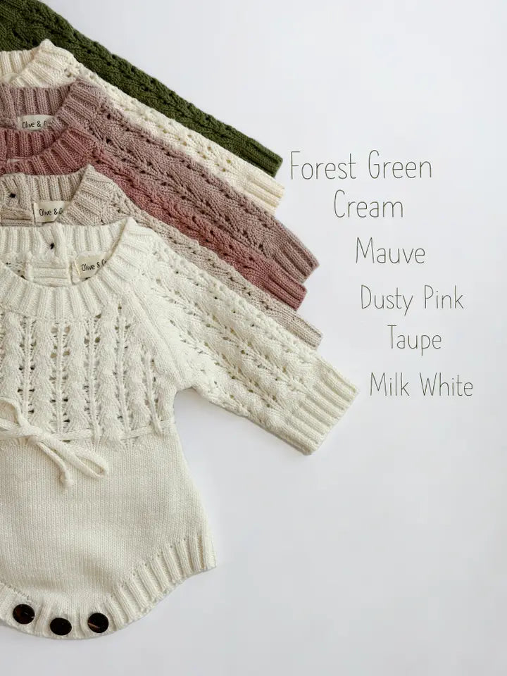 Mauve Zoya Knitted Sweater Romper