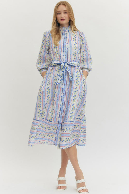 Floral Stripe Print Dress