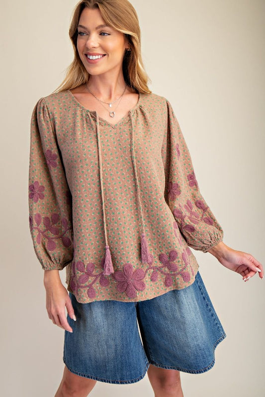Mauve and Purple Floral Top