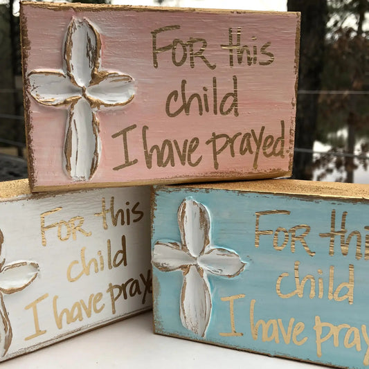 Pink "For This Child" Nursery Block