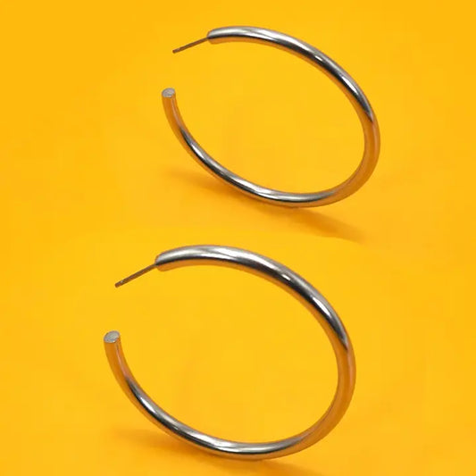 18K Stainless Steel Silver Tarnish Free Hoops
