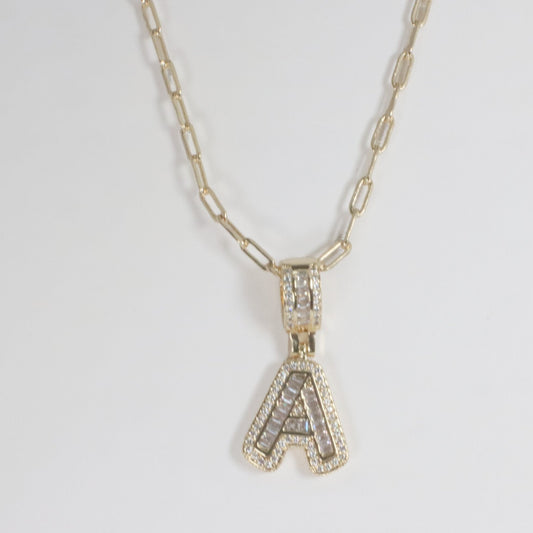 Rhinestone Initial Necklace