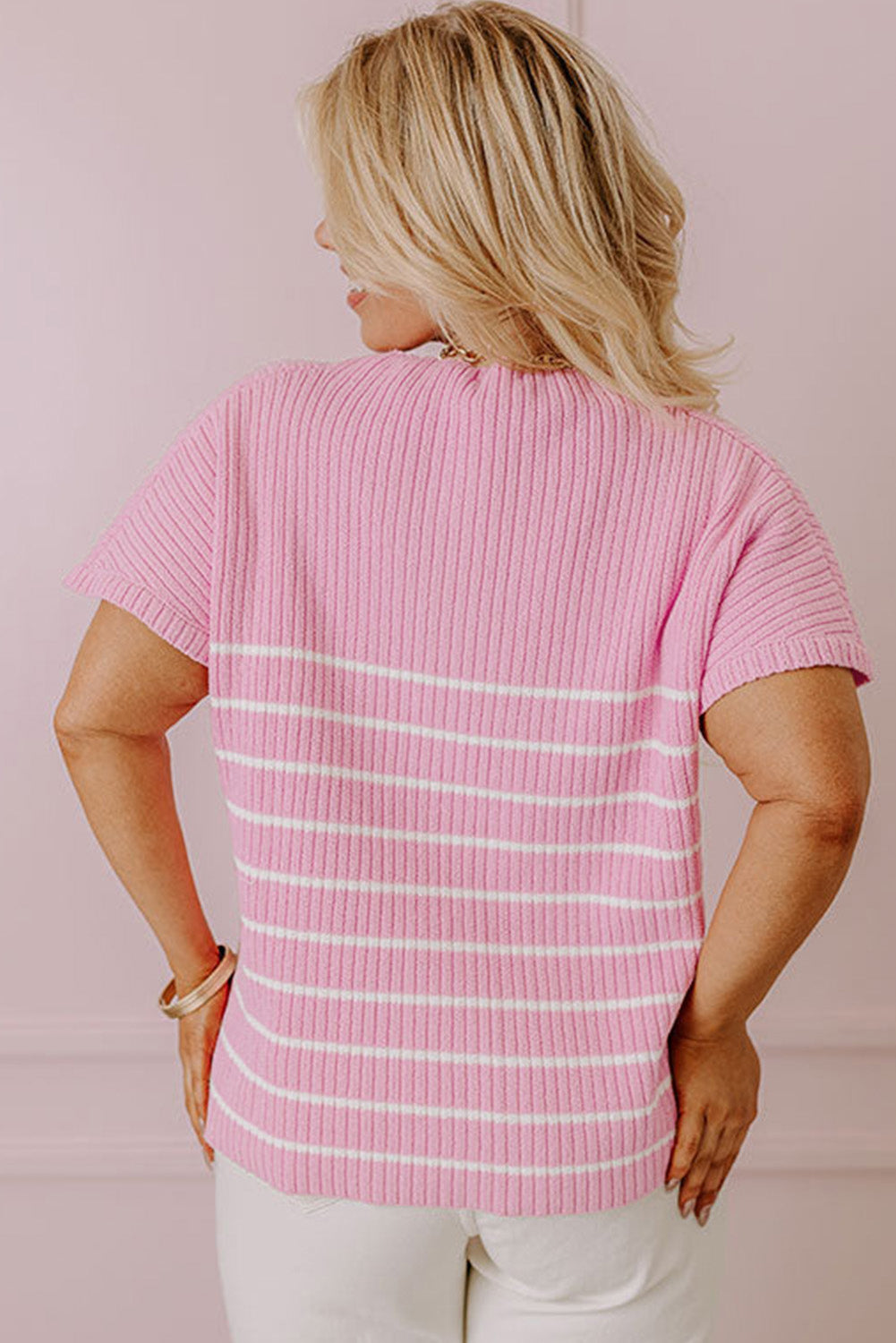 Plus Pink Stripe Sweater