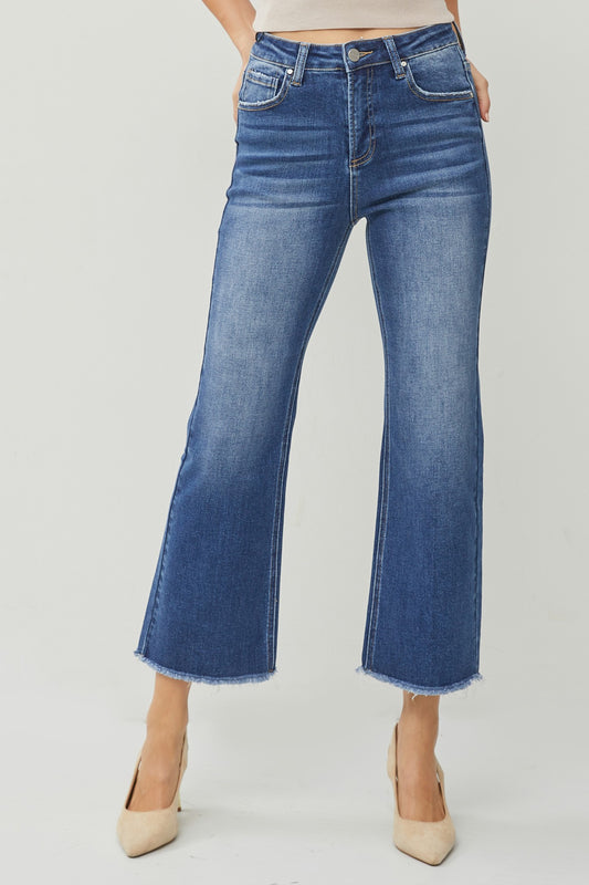 Plus Risen Dark Wash Wide Straight Leg Jeans