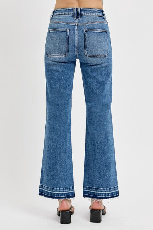 Plus Size High Rise Ankle Straight Jeans