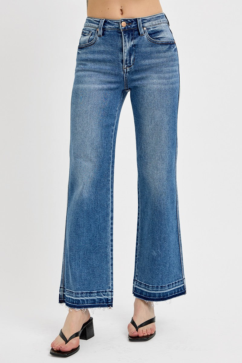 Plus Size High Rise Ankle Straight Jeans