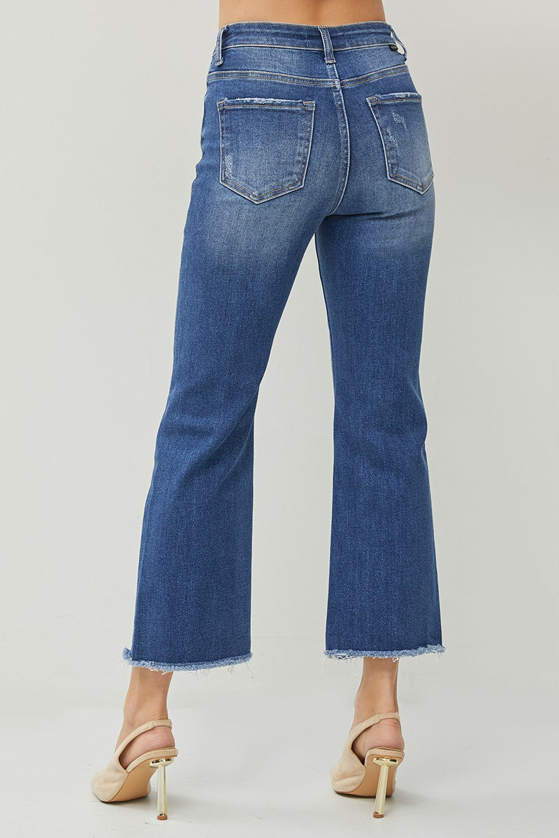 Plus Risen Dark Wash Wide Straight Leg Jeans