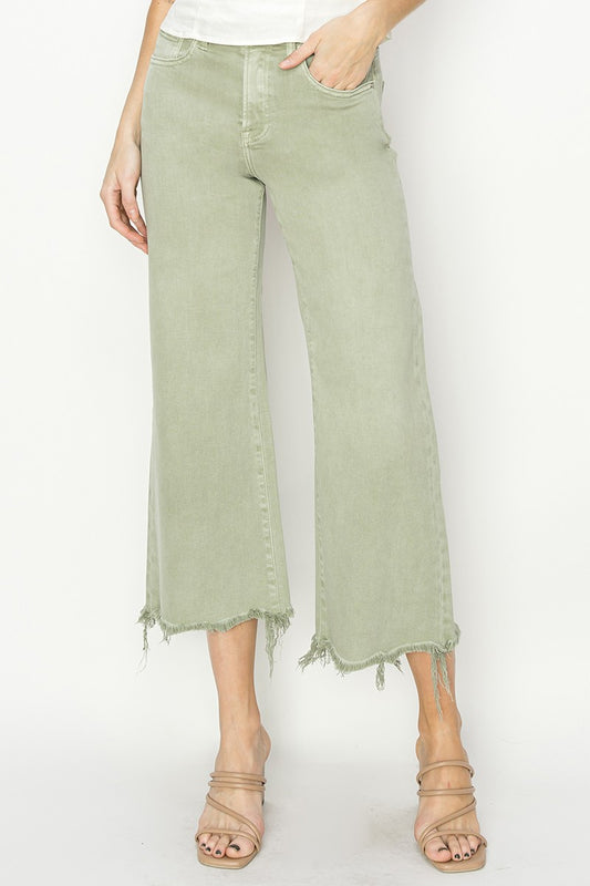 Risen Sage High Rise Wide Crop Pants