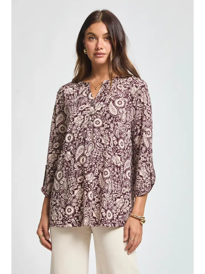 Chocolate Paisley Top