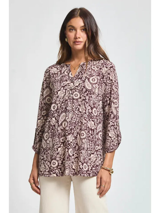 Chocolate Paisley Top