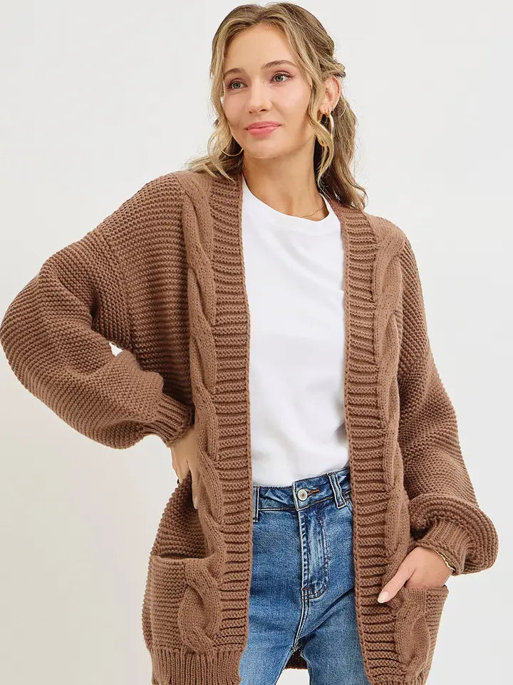 Chunky Cable Knit Cardigan