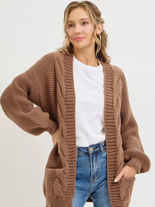 Chunky Cable Knit Cardigan